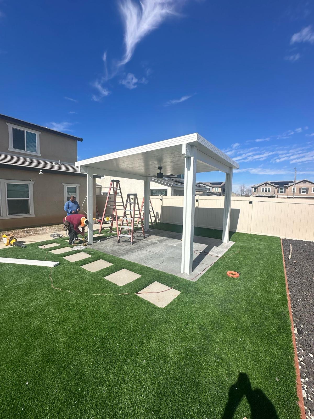 Turf and paver walkway